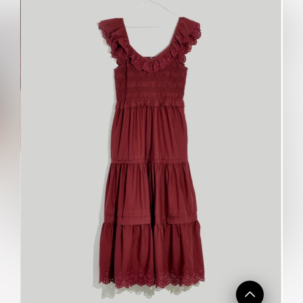 Madewell Lucie Smocked Tiered Midi Dress